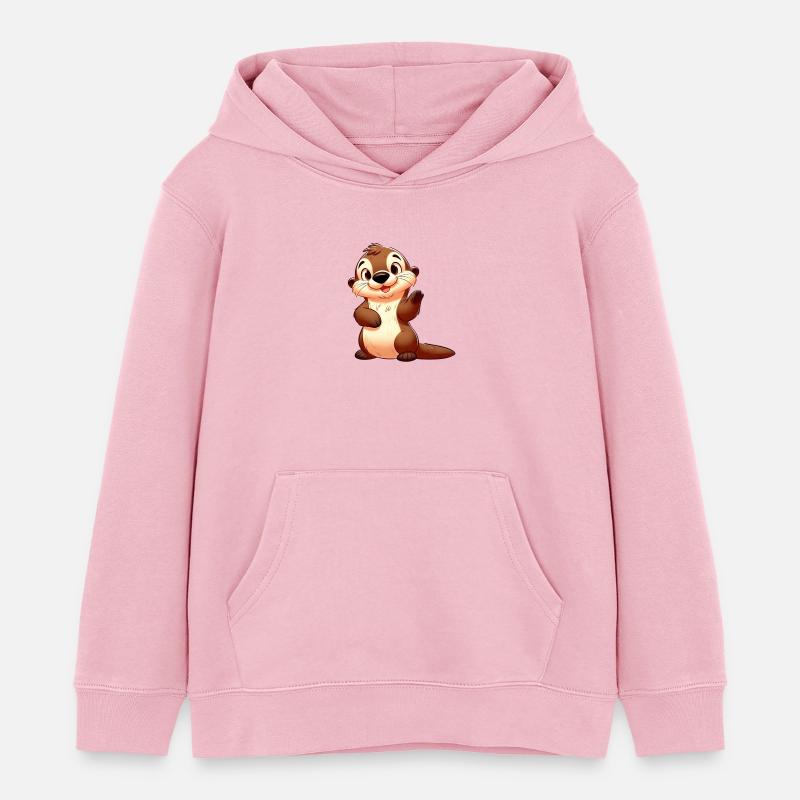 loutre 19 - Sweat à capuche enfant bio Stanley/Stella - rose pâle