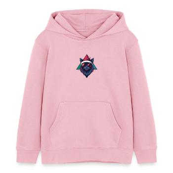 Katze Weihnachten Cool - Kinder Organic Hoodie Mini Cruiser von Stanley/Stella - Hellrosa - Vorne - AI Model Kid Female (0cm)
