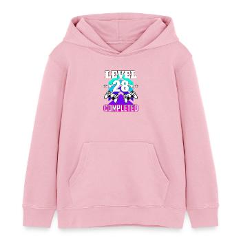 anniversaire de jeu haha comme c’est drôle - Sweat à capuche enfant bio Stanley/Stella - rose pâle - Devant - AI Model Kid Female (0cm)