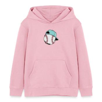 Baseball With A Cap Sport Sports Vintage Cool - Kids Organic Hoodie by Stanley/Stella - cotton pink - Front - AI Model Kid Female (0cm)