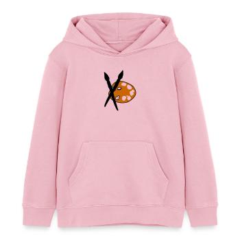 Artistes - peintres - Brosses - Sweat à capuche enfant bio Stanley/Stella - rose pâle - Devant - AI Model Kid Female (0cm)