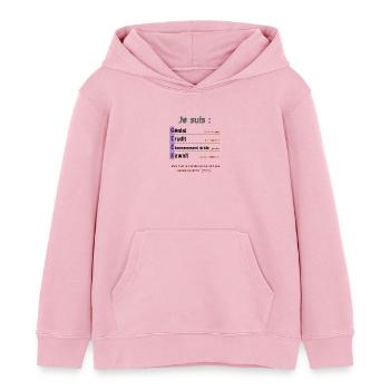 geek - Sweat à capuche enfant bio Stanley/Stella - rose pâle - Devant - AI Model Kid Female (0cm)