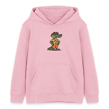 Alligator Lustiger Sommer - Kinder Organic Hoodie Mini Cruiser von Stanley/Stella - Hellrosa - Vorne - AI Model Kid Female (0cm)