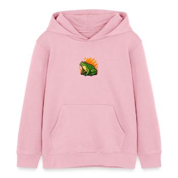 Flaming Green Goliath Frog - Kids Organic Hoodie by Stanley/Stella - cotton pink - Front - AI Model Kid Female (0cm)