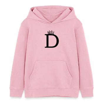 crown D - Kids Organic Hoodie by Stanley/Stella - cotton pink - Front - AI Model Kid Female (0cm)