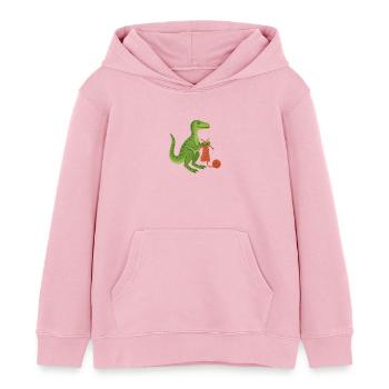 Dino Knits Artisanat douillet - Sweat à capuche enfant bio Stanley/Stella - rose pâle - Devant - AI Model Kid Female (0cm)