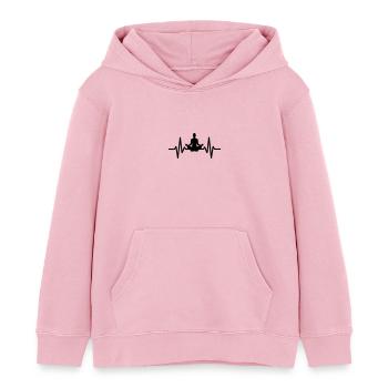 Battement Cœur Yoga Méditation - Sweat à capuche enfant bio Stanley/Stella - rose pâle - Devant - AI Model Kid Female (0cm)