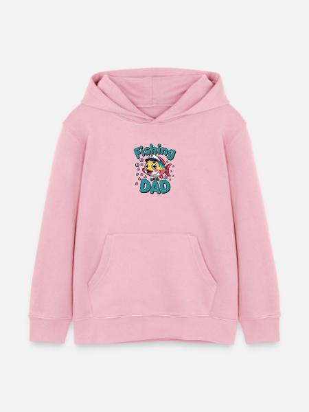Pêche Pêche avec papa - Sweat à capuche enfant bio Stanley/Stella - rose pâle