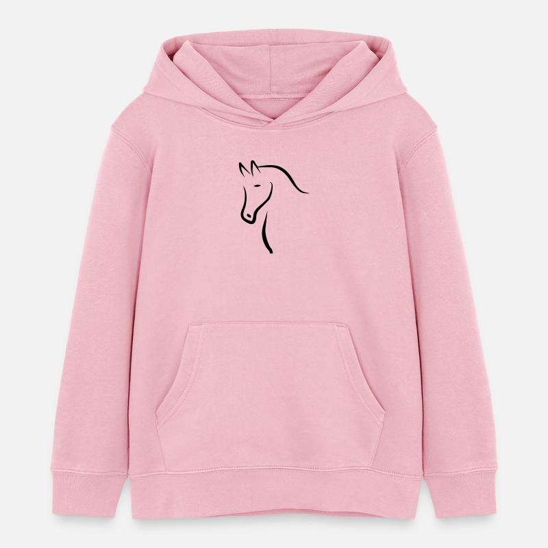 cheval - Sweat à capuche enfant bio Stanley/Stella - rose pâle