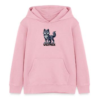 Wolf Comic - Kids Organic Hoodie by Stanley/Stella - cotton pink - Front - AI Model Kid Female (0cm)