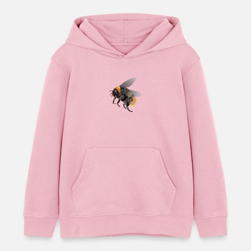 Heike, le bourdon - Sweat à capuche enfant bio Stanley/Stella - rose pâle