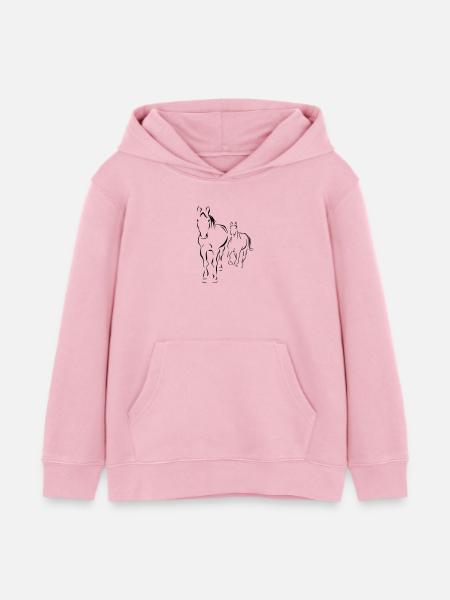 PFerde - Kinder Organic Hoodie Mini Cruiser von Stanley/Stella - Hellrosa