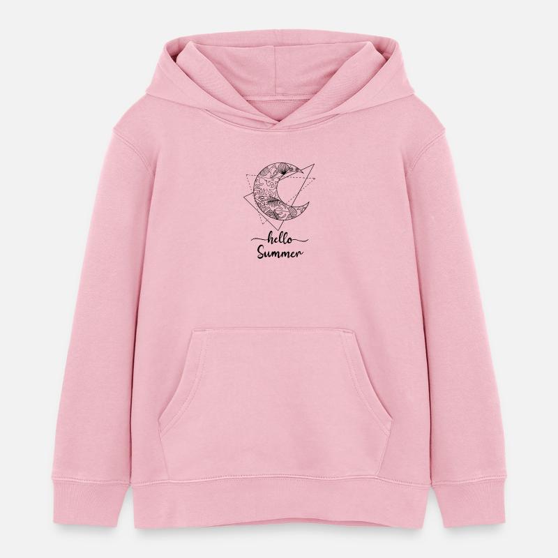 Hello Summer - Sweat à capuche enfant bio Stanley/Stella - rose pâle