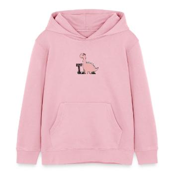 Dino Maria - Kids Organic Hoodie by Stanley/Stella - cotton pink - Front - AI Model Kid Female (0cm)