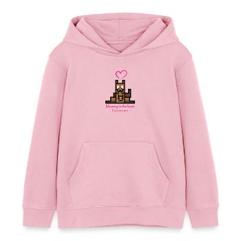 Momie kangourou avec bébé - Sweat à capuche enfant bio Stanley/Stella - rose pâle - Devant - AI Model Kid Female (0cm)