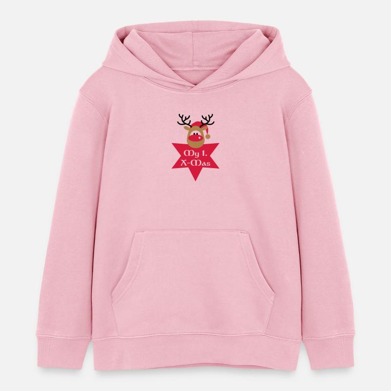 mon premier Noël - Sweat à capuche enfant bio Stanley/Stella - rose pâle