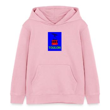 Toulon cable car - Kids Organic Hoodie by Stanley/Stella - cotton pink - Front - AI Model Kid Female (0cm)
