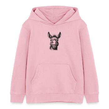 Âne - Sweat à capuche enfant bio Stanley/Stella - rose pâle - Devant - AI Model Kid Female (0cm)