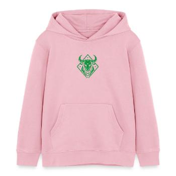 Taureau géométrique - Force pure - Signe du zodiaque Taureau - Sweat à capuche enfant bio Stanley/Stella - rose pâle - Devant - AI Model Kid Female (0cm)