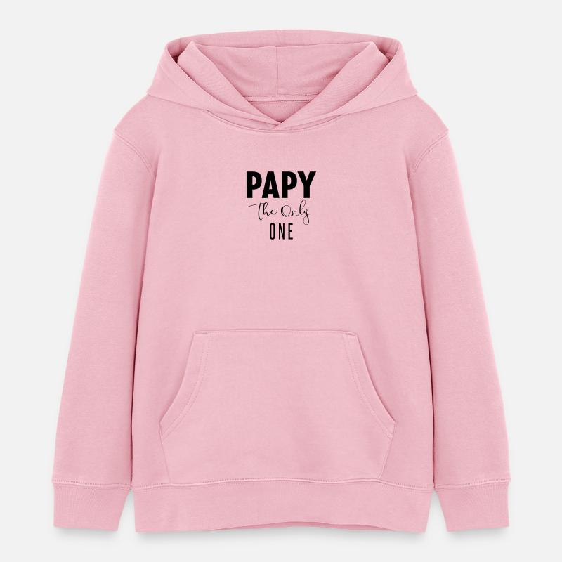 papy the only one - Sweat à capuche enfant bio Stanley/Stella - rose pâle
