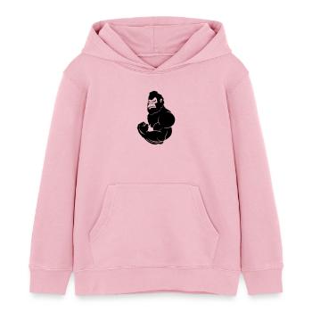 gorilla_beast_001 - Sweat à capuche enfant bio Stanley/Stella - rose pâle - Devant - AI Model Kid Female (0cm)