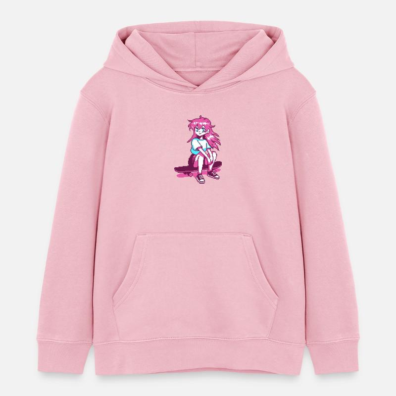 8bit SK8er GRL - Sweat à capuche enfant bio Stanley/Stella - rose pâle