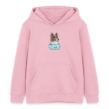 TEAM Border Collie Langhaar - Flieder - Kinder Organic Hoodie Mini Cruiser von Stanley/Stella - Hellrosa - Vorne - AI Model Kid Female (0cm)