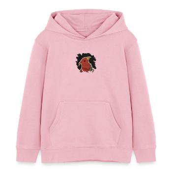Hipster bird mixed media digital art collage - Kids Organic Hoodie by Stanley/Stella - cotton pink - Front - AI Model Kid Female (0cm)