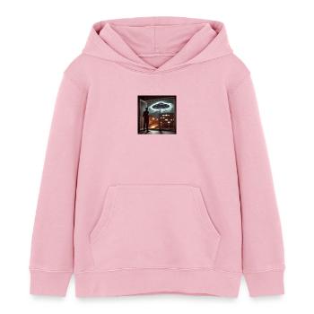 UFO spotted - Kids Organic Hoodie by Stanley/Stella - cotton pink - Front - AI Model Kid Female (0cm)