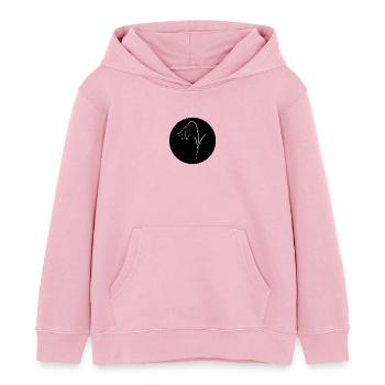 Design « Silent Grace » - Sweat à capuche enfant bio Stanley/Stella - rose pâle - Devant - AI Model Kid Female (0cm)