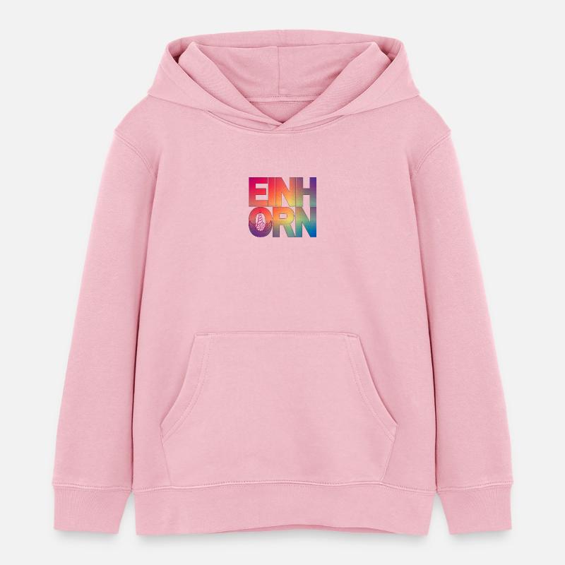 Einhorn in Regenbogenfarben - Kinder Organic Hoodie Mini Cruiser von Stanley/Stella - Hellrosa