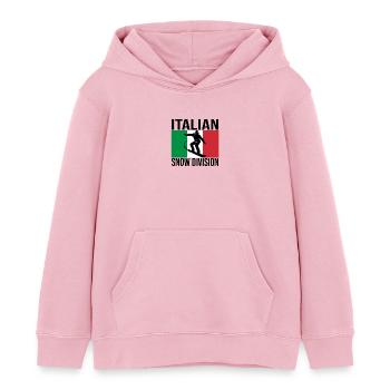Italian Snow Division Snowboard Tee - Kinder Organic Hoodie Mini Cruiser von Stanley/Stella - Hellrosa - Vorne - AI Model Kid Female (0cm)