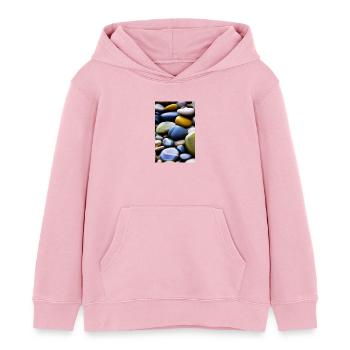 Pierres colorées - Sweat à capuche enfant bio Stanley/Stella - rose pâle - Devant - AI Model Kid Female (0cm)