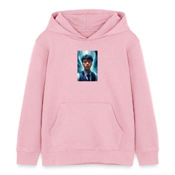 Auf dem Weg zur Schule - Kinder Organic Hoodie Mini Cruiser von Stanley/Stella - Hellrosa - Vorne - AI Model Kid Female (0cm)