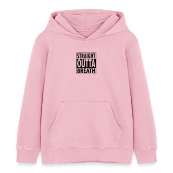 Straight Outta Breath - Kids Organic Hoodie by Stanley/Stella - cotton pink - Front - AI Model Kid Female (0cm)
