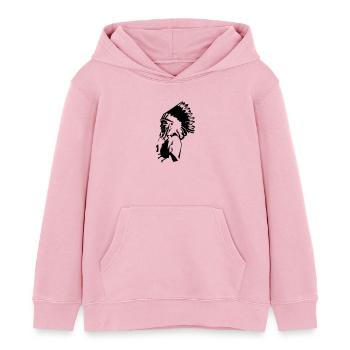 chef indien tattoo usa american natvive sioux - Sweat à capuche enfant bio Stanley/Stella - rose pâle - Devant - AI Model Kid Female (0cm)