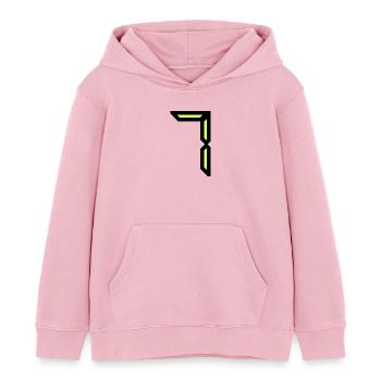 7. ANNIVERSAIRE. HAPPY BIRTHDAY - Sweat à capuche enfant bio Stanley/Stella - rose pâle - Devant - AI Model Kid Female (0cm)