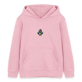 Peacock Bird Comic Cool Summer - Kids Organic Hoodie by Stanley/Stella - cotton pink - Front - AI Model Kid Female (0cm)