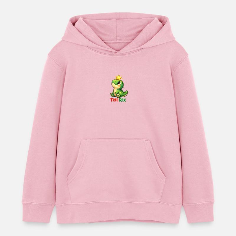 Tree Rex Dino T Rex - Sweat à capuche enfant bio Stanley/Stella - rose pâle