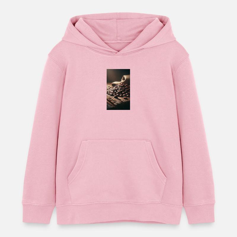 Grains de café - Sweat à capuche enfant bio Stanley/Stella - rose pâle