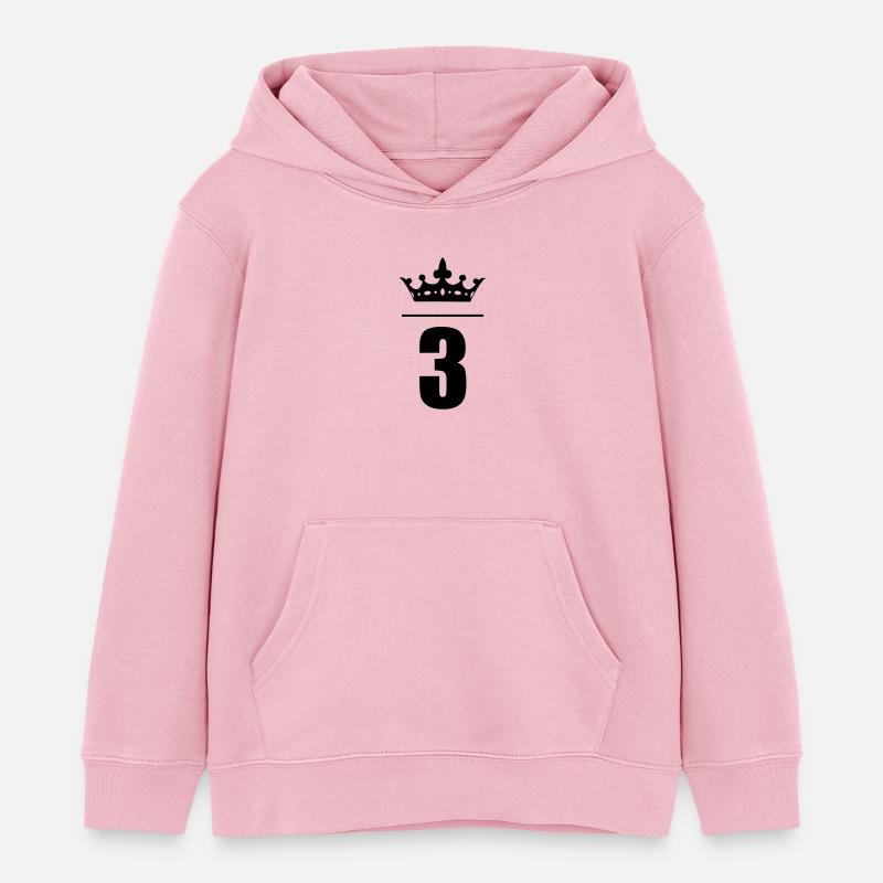 3ème anniversaire - Sweat à capuche enfant bio Stanley/Stella - rose pâle