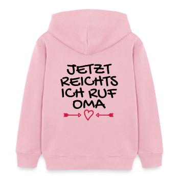 Jetzt reichts ich ruf Oma Geschenk - Kinder Organic Hoodie Mini Cruiser von Stanley/Stella - Hellrosa - Hinten - AI Model Kid Female (0cm)
