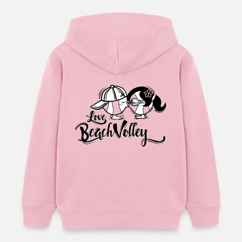 Beach Volley - Sweat à capuche enfant bio Stanley/Stella - rose pâle