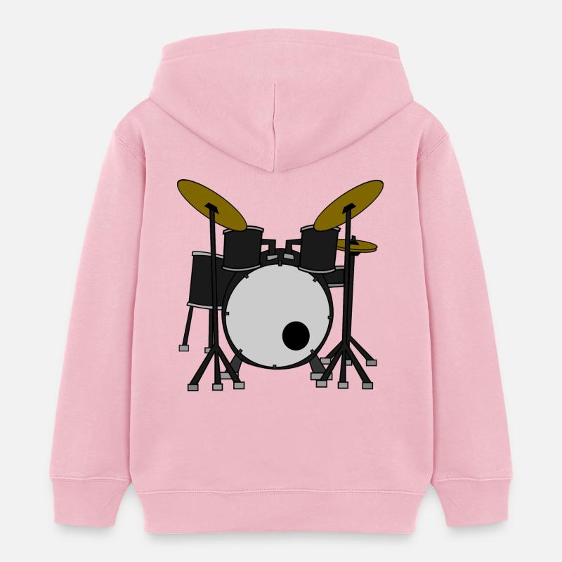 Percussions / batterie - Sweat à capuche enfant bio Stanley/Stella - rose pâle