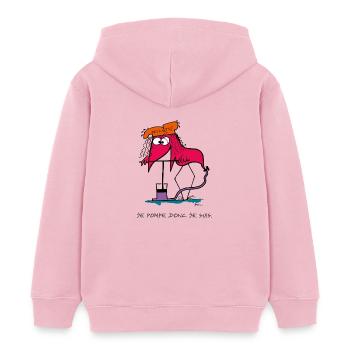 Je pompe donc je suis... - Sweat à capuche enfant bio Stanley/Stella - rose pâle - Dos - AI Model Kid Female (0cm)