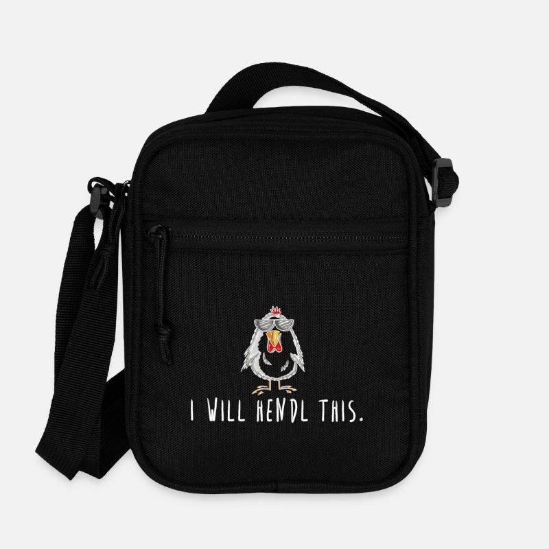 i will hendl this! Spruch Hahn, Hühner - 
Crossbody Bag - Schwarz