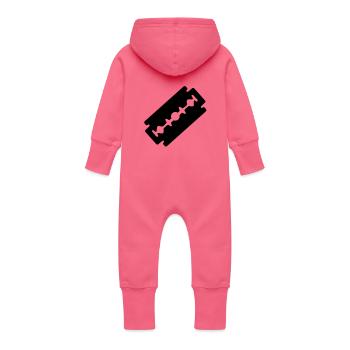 razorblade_ti1 - Baby Organic Sweat Overalls With Hood - fuchsia - Back