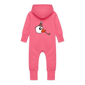 Canard Fête Serviette Chapeau Anniversaire Célébrer le Nouvel An - Grenouillère à capuche bio en molleton Bébé - fuchsia - Dos