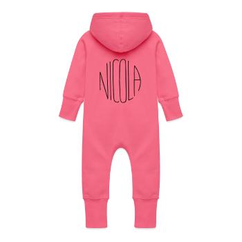 Nicola Geschenk - Baby Bio Sweat Overall mit Kapuze - Fuchsia - Hinten