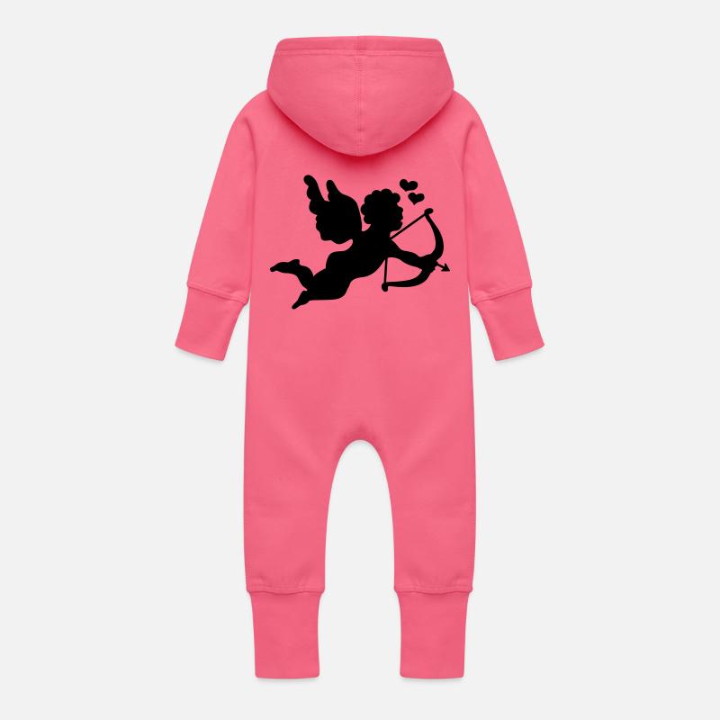 cupido - Baby Organic Sweat Overalls With Hood - fuchsia
